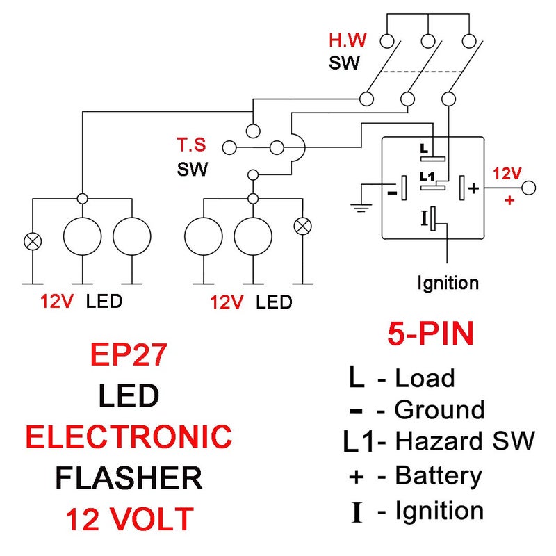 Skdorpfm EP27 Fits for Ford F150 (97-12), F250-F450 (99-10) Super Duty Trucks EP27 Flasher Realy, Fix Hyper Flash, Compatible LED/Stock Bulb Electronic Turn Signal and Hazard Warnning, Flasher Relay - Image 2